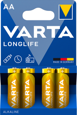 Батарейка VARTA LONGLIFE AA BLI 4 (4106101414)