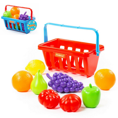 Фотография, изображение Игровой набор Polesie продуктов с корзинкой №2 (9 элементов), красный