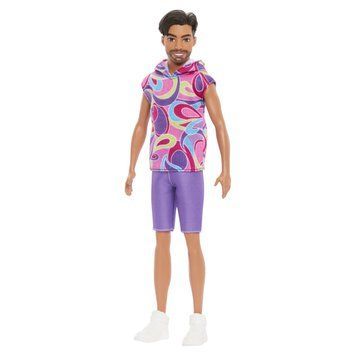 Фотография, изображение Кукла Barbie Модник Кен в винтажном худи с коротким рукавом (HRH26)