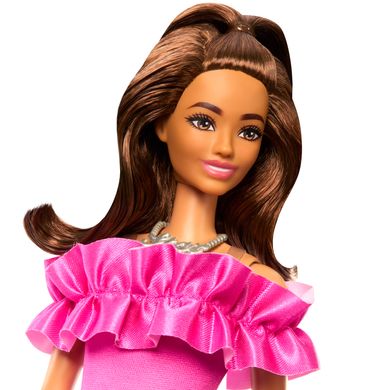 Фотография, изображение Кукла Barbie "Модница" в розовой мини-платье с рюшами (HRH15)