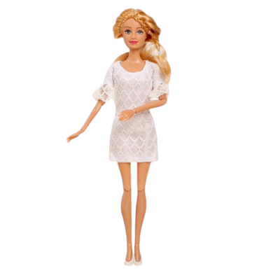 Фотография, изображение Кукла в повседневной одежде, шарнирная (8406), белое платье