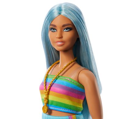 Фотография, изображение Кукла Barbie "Модница" в спортивном костюме топ-юбка (HRH16)