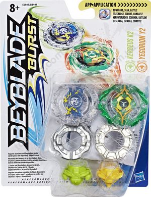 Фотография, изображение Игровой набор Hasbro Bey Blade Kerbeus K2 Керберус К2 и Yegdrion Y2 Йегдрион 2 Волчка (B9491_C0597)