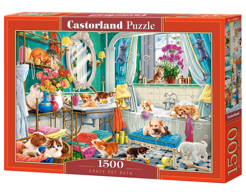 Світлина, зображення Пазл Castorland, Переполох у ванній кімнаті, 1500 деталей (C-152094)