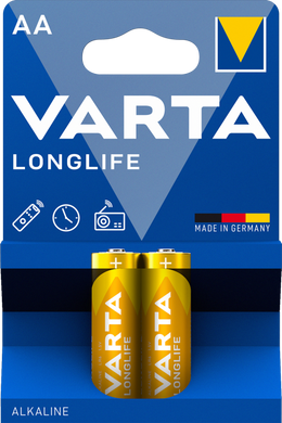 Батарейка VARTA LONGLIFE AA BLI 2 (4106101412)
