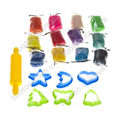 Світлина, зображення Набір для дитячого ліплення тісто-пластилін 12 кольорів Genio Kids-Art