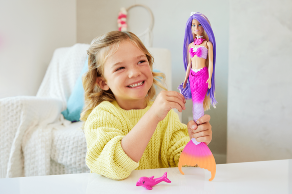 Світлина, зображення Лялька-русалка "Кольорова магія" серії Дрімтопія Barbie (HRP97)