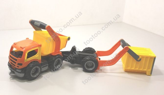 Фотография, изображение Игрушка Polesie "ГрипТрак", автомобиль-самосвал с полуприцепом (в коробке) (37466)