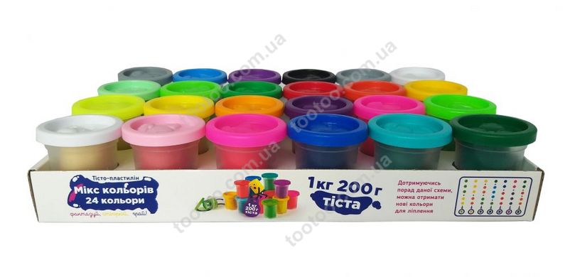 Фотография, изображение Набор для детской лепки Тесто-пластилин 24 цвета 50 гр. (TY4448_1)