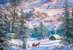 Фотография, изображение Пазл "Рождество в горах" Castorland, 1000 шт (C-104680)