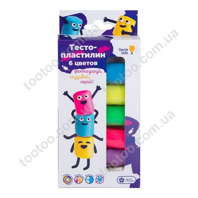 Фотография, изображение Набор для детской лепки “Тесто-пластилин 6 цветов" Genio Kids