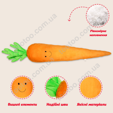 Світлина, зображення М'яка іграшка Морквина Сплюшка плюшева 188см (SPLM3) DGT-Plush