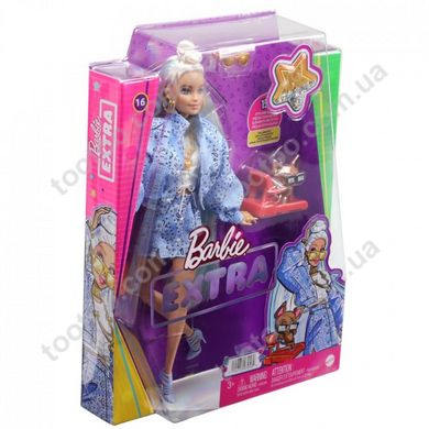 Фотография, изображение Кукла Barbie "Экстра" блондинка с пучком на распущенных волосах (HHN08)