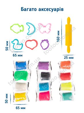 Фотография, изображение Набор для детской лепки "Тесто-пластилин 12 цветов" (TY4440)