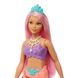 Русалка з кольоровим волоссям серії Дрімтопія Barbie (HGR08), персиково-рожевий хвіст, фотографія