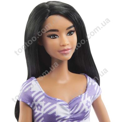 Фотография, изображение Кукла Barbie "Модница" в нежном платье с фигурным вырезом (HJR98)