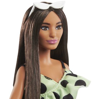 Фотография, изображение Кукла Barbie "Модница" в комбинезоне цвета лайм в горошек (HJR99)
