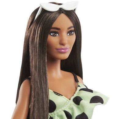 Світлина, зображення Лялька Barbie "Модниця" в комбінезоні кольору лайм в горошок (HJR9