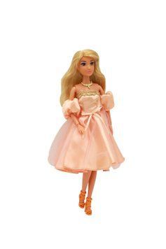 Світлина, зображення Лялька peach dress, руки на шарнірах у ліктях і кистях, ноги на шарнірах у колінях (616510)