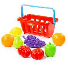 Фотография, изображение Игровой набор Polesie продуктов с корзинкой №2 (9 элементов), красный