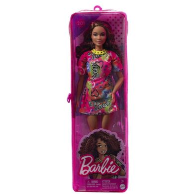 Фотография, изображение Кукла Barbie "Модница" в ярком платье-футболке (HJT00)
