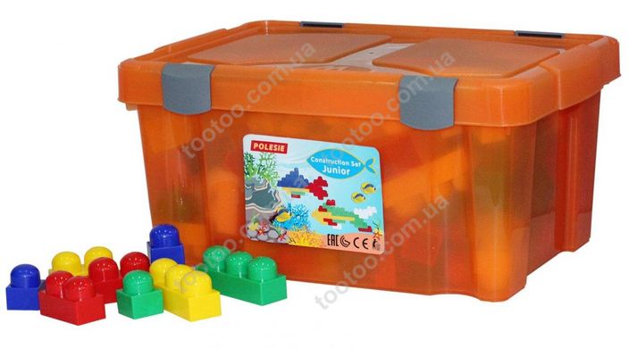 Фотография, изображение Детский конструктор "Полесье" в контейнере "Юниор", 159 элементов (50588)
