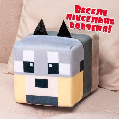 Світлина, зображення М'яка подарункова іграшка "Вовчик" Minecraft, довжина 18см (MAVO1_SU)