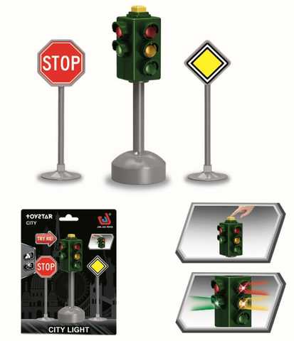Светофор и дорожные знаки, свет. эффекты, на блистере, 26,5х5х29 см