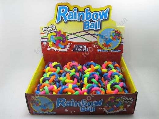 Фотография, изображение Мячик Qunxing toys "Разноцветная плетёнка" (CL-992A)