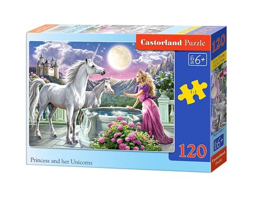 Фотография, изображение Пазл для детей "Принцесса и единороги" Castorland (B-13098)