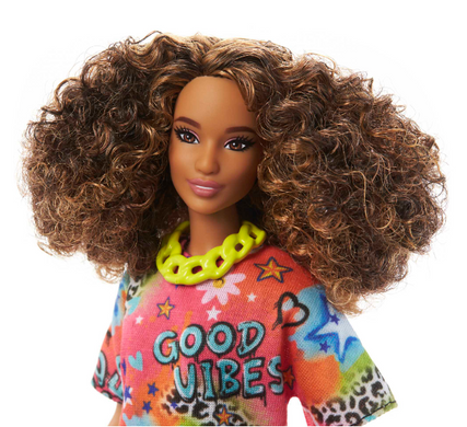 Світлина, зображення Лялька Barbie "Модниця" в яскравій сукні-футболці (HPF77)
