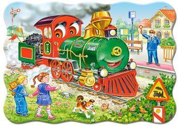 Світлина, зображення Пазл для дітей "Зелений локомотив" Castorland (B-03433)