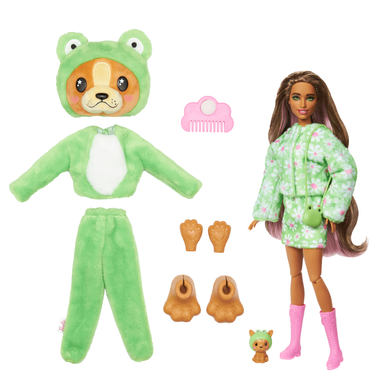 Фотография, изображение Кукла Barbie "Cutie Reveal" серии "Замечательное комбо" – щенок в костюме лягушки (HRK24)