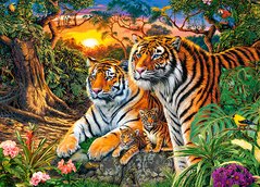 Фотография, изображение Пазл для детей "Семья тигров" Castorland (B-018482)