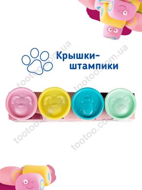 Фотография, изображение Набор для детской лепки GENIO KIDS «Тесто-пластилин 4 цвета. Зефирные цвета» (TA1099))