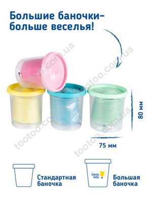 Фотография, изображение Набор для детской лепки GENIO KIDS «Тесто-пластилин 4 цвета. Зефирные цвета» (TA1099))