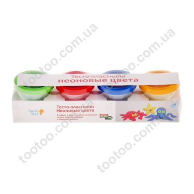 Фотография, изображение Детский набор для детской лепки "Тесто-пластилин. Неоновые цвета". Genio Kids (TA1016V)