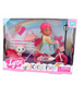 Фотография, изображение Игровой набор "Кукла Милана на велосипеде" (4606), розовое платье