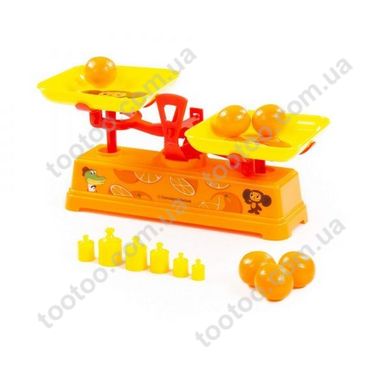 Фотография, изображение Игровой набор "Весы" "Чебурашка и крокодил Гена" + 6 апельсинов (в сеточке) (84262)