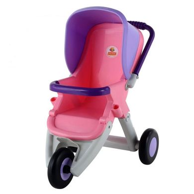 Фотография, изображение Коляска для кукол Polesie прогулочная 3-х колёсная розово-фиолетовая (48127-1)