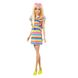 Лялька Barbie "Модниця" з брекетами у смугастій сукні (HPF73), фотографія