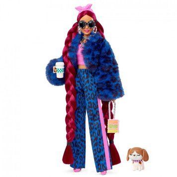 Фотография, изображение Кукла Barbie "Экстра" в синем леопардовом костюме (HHN09)