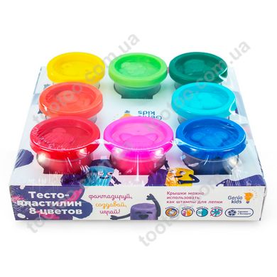 Світлина, зображення Набір для ліплення "Тісто-пластилін 8 кольорів» в баночках - Genio Kids (TA1045)