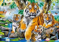 Фотография, изображение Пазл для детей "Тигры у ручья" Castorland (B-13517)