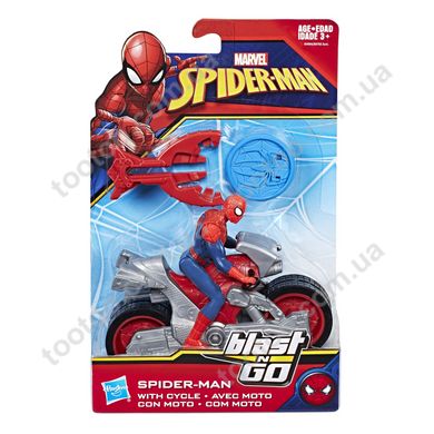 Фотография, изображение Фигурка Hasbro Marvel человека-паука Spider Man на транспортном средстве со стартером 15 см (B9705_B9994)