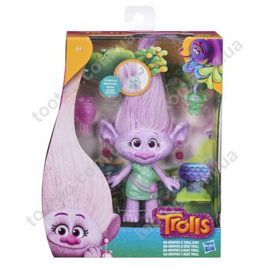 Фотография, изображение Игровой набор Hasbro Trolls Сверкающая девочка с малышом (E0144_E0356)