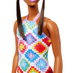 Лялька Barbie "Модниця" в сукні з візерунком у ромб (HJT07), фотографія