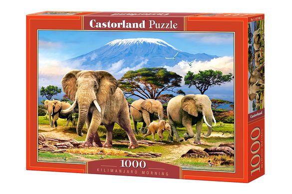 Фотография, изображение Пазл "Слоны у подножия Килиманджаро" Castorland, 1000 шт (C-103188)
