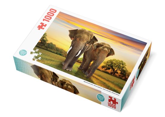 Фотография, изображение Пазл 1000 элементов "Африканские слоны" (TRFL_SAF/2)