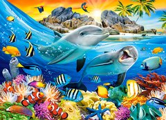 Фотография, изображение Пазл для детей "Дельфины в тропиках" Castorland (B-111169)